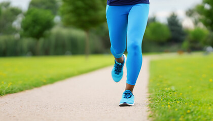 Female running in a workout session at outdoor exercise jogging