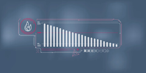 Abstract infographics of reducing natural gas consumption. © conceptcafe