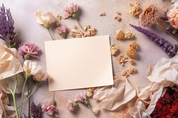 Obraz premium Greeting card mock up or invitation template, retro design