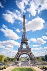 Fototapeta na wymiar Architectural Hand Sketch of the Eiffel Tower. Generative AI