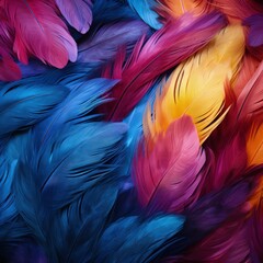 Abstract Feather Pattern Texture,  Cool Colours. Generative AI