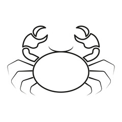 Crab logo hand drawn in vector design, aquatic life, seafood logo design, for restaurant, menu, card, postcard, business card.