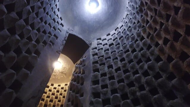 Inside an old dovecote for pigeons Isfahan Iran