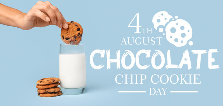 Banner for Chocolate Chip Cookie with glass of milk
