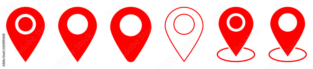 Wall mural set of red map pin icons. design can use for web and mobile app. vector illustration