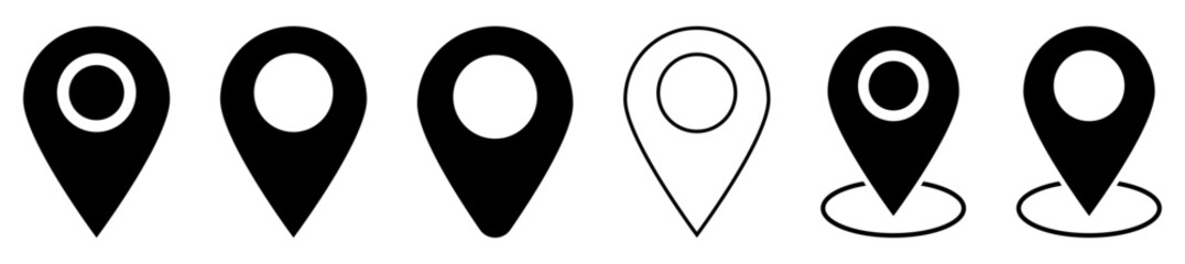 Set of map pin icons. Design can use for web and mobile app. Vector illustration