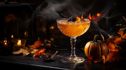 cocktail with decor for Halloween