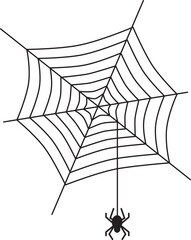 Fototapeta premium Spider and spider web icons for Halloween.