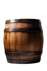 Obraz premium Old wooden oak barrel isolated on a transparent background