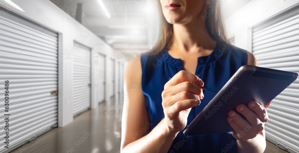Aufkleber self storage for family. search for self storage via internet. warehouse with boxes and chest drawer