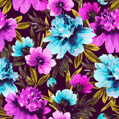 Seamless floral pattern. Fabric and packaging design.	