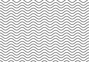 Pattern black and white wavy line illustration, horizontal texture wave simple background. Modern decorative element .