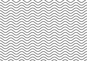Pattern black and white wavy line illustration, horizontal texture wave simple background. Modern decorative element .