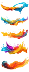 Gordijnen Set of colorful paint 3d splash. Isolated element on the transparent background.  © Mari Dein