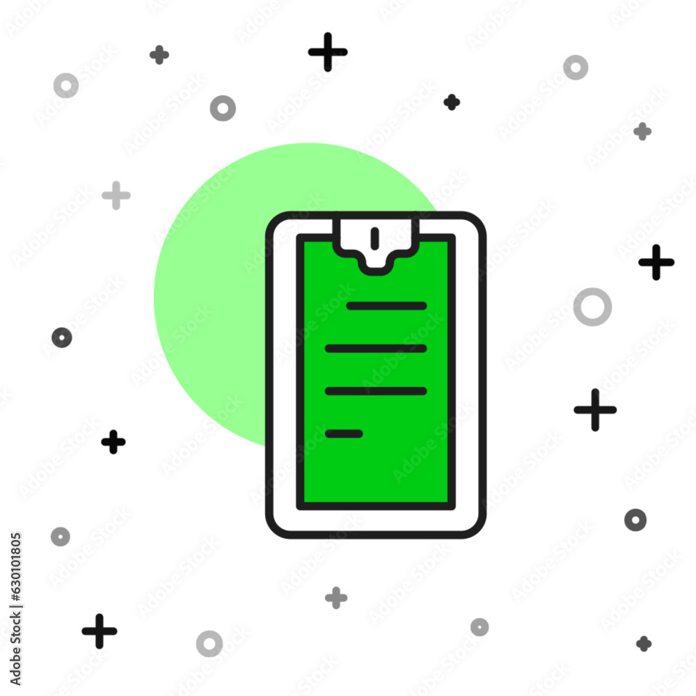Aufkleber filled outline clipboard with checklist icon isolated on white background. control list symbol. surv