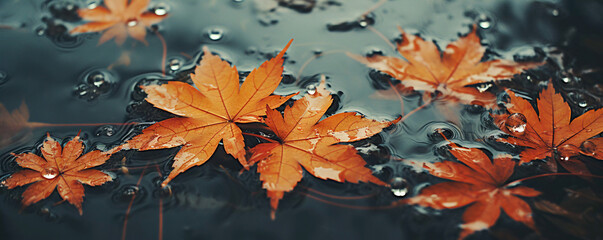 Season of Rain and Leaves: Autumn's Arrival in Nature, Generative AI