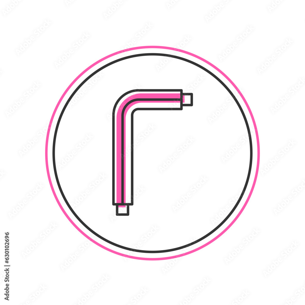 Poster filled outline tool allen keys icon isolated on white background. vector