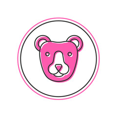 Filled outline Bear head icon isolated on white background. Vector
