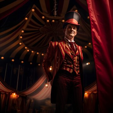 Step into the Extravaganza: Meet the Charming Circus Ringmaster