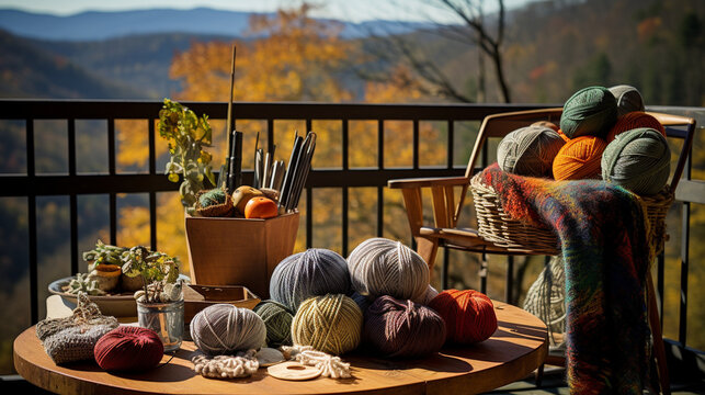 A picturesque knitting retreat in the mountains, where knitters find inspiration in nature 