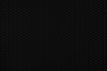 Empty black perforated metal grid with circular holes for abstract  horizontal seamless, Metallic rounded mesh plate background and steel texture. beautiful patterns, space for work, modern wallpaper. - obrazy, fototapety, plakaty