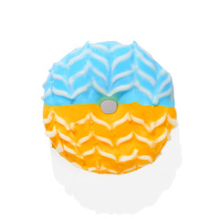 Donut with yellow glaze  on white background