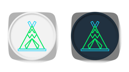 Line Traditional indian teepee or wigwam icon isolated on white background. Indian tent. Colorful outline concept. Vector © Kostiantyn