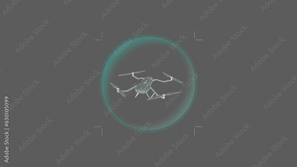 Poster hud element - animation of 3d virtual drone.