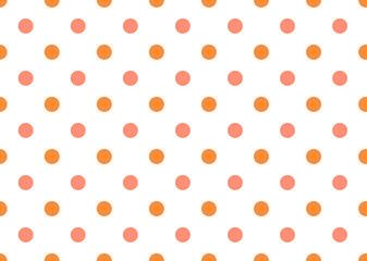 Orange and White Polka Dots Repeat Background