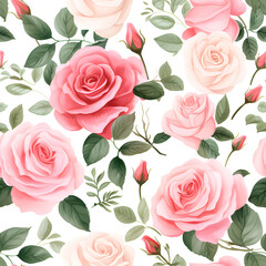 Rose flower Seamless patterns illustrator 12x12inch,300DPI