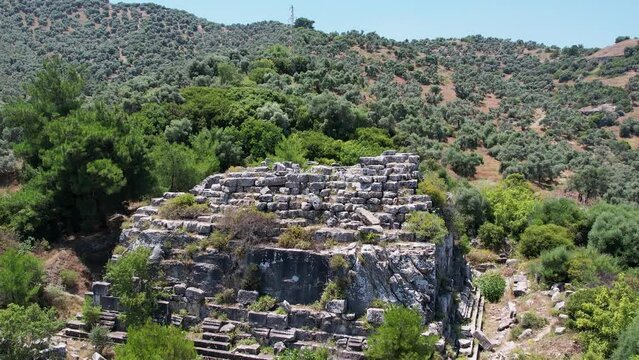 The ruins of the Belevi mausoleum near the ancient city of Ephesus, Sel&ccedil;uk, İzmir, Turkey.