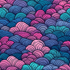 Mermaid blue and pink seamless pattern