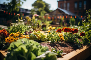 the spirit of community gardens and urban farming, fostering a sense of shared responsibility for the environment on World Vegetarian Day Generative AI