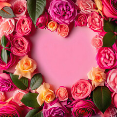 Roseate Romance: Heart-Shaped Roses, Generative AI