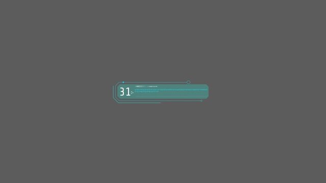 HUD element - animation of a text block decoding.
