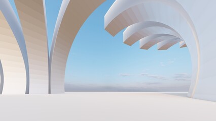 Futuristic architecture background 3d render