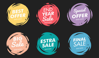 Set of vintage colorful labels for greetings and promotion © rupa