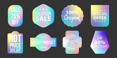Set of vintage colorful labels for greetings and promotion © rupa