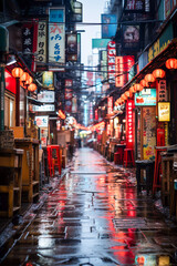 Urban Enclave: Tokyo's Charming Small Alley, Generative AI