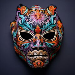 mask with Mexican embroidery
