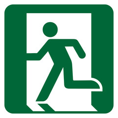 Vector graphic of emergency exit sign on the left hand side