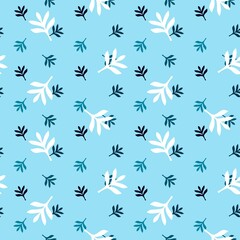 Floral seamless leaves pattern for wrapping paper and fabrics and fashion textiles and kids clothes print