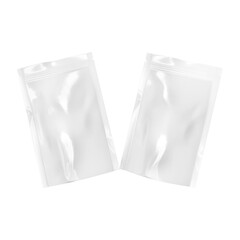 Glossy Pouch Up Blank White Template isolated in a White Background