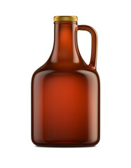 Brown Blank Growler template isolated on a white background