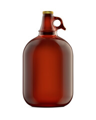 Brown Blank Growler template isolated on a white background