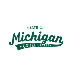Michigan lettering design. Michigan, United States, typography design. Michigan, text design. Vector and illustration.