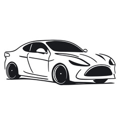 vector car, vector illustration doodle line art