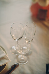 glasses on a table