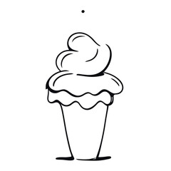 get mit eis, vector illustration doodle line art