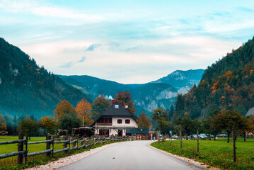 Logar valley or Logarska dolina in the Alps of Slovenia in autumn © Viktoriya